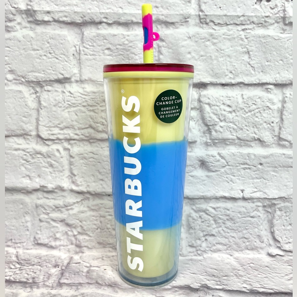 Starbucks Color Change 24 oz Cup with Straw Topper New!